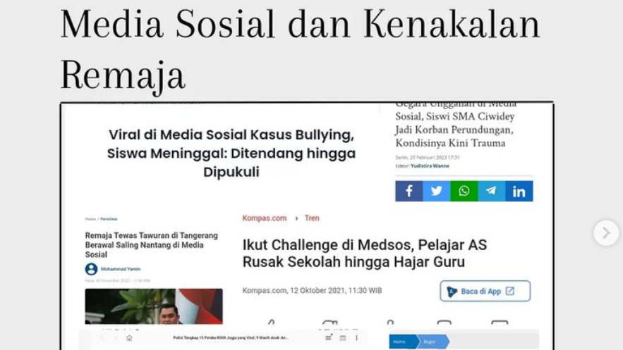 Media Sosial dan Kenakalan Remaja